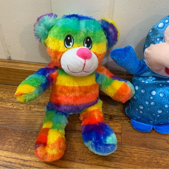 Stuffed Animals 14” Multicolor Stripe Teddy Bear & 12” Blue Polkadot Caterpillar - Picture 11 of 14